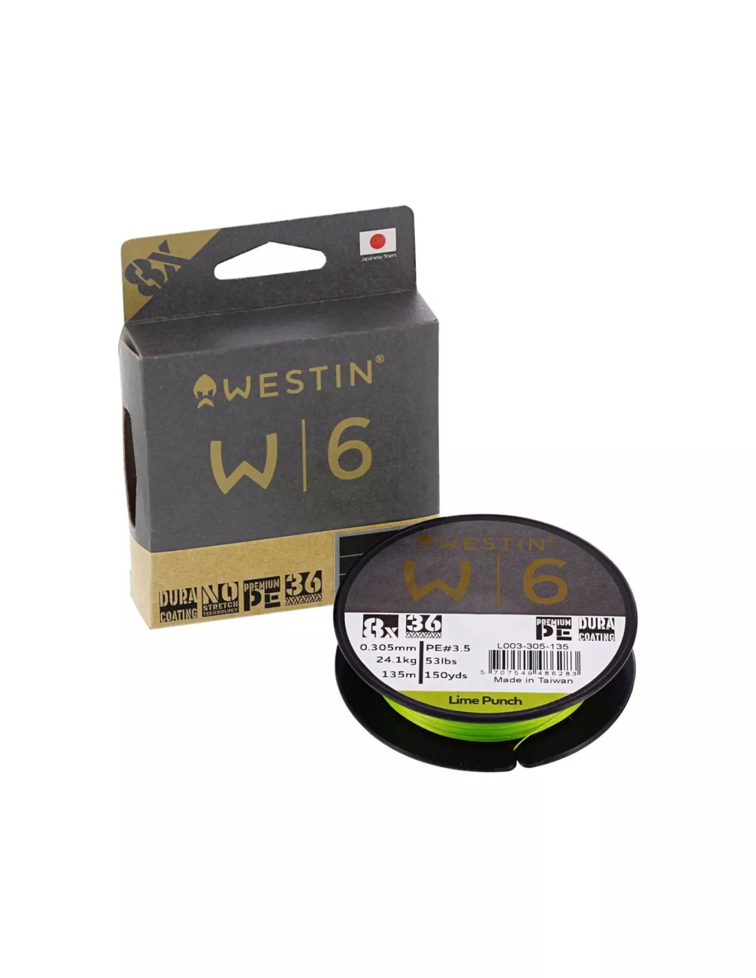 WESTIN W6 8-BRAID (135 MTR) LIME PUNCH 3 WESTIN W6 8-BRAID (135 MTR) LIME PUNCH